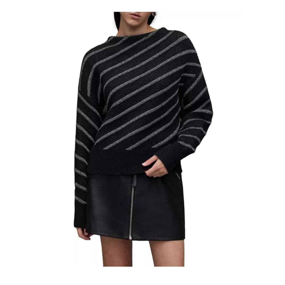 AllSaints Vega Diagonal Stripe Sweater